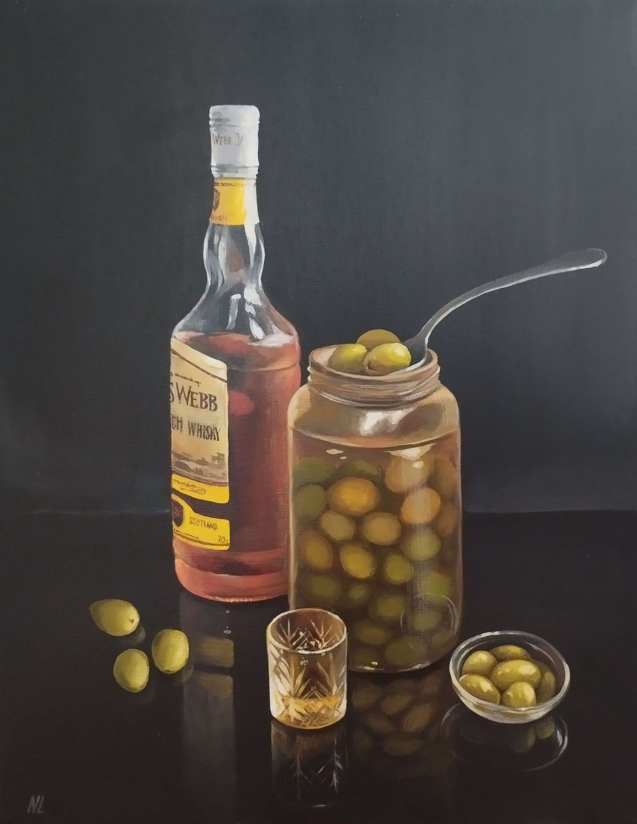 Noche de Cristal, pintura original acrílico sobre lienzo de 40 x 50 cm, creada en Valencia, Spain.